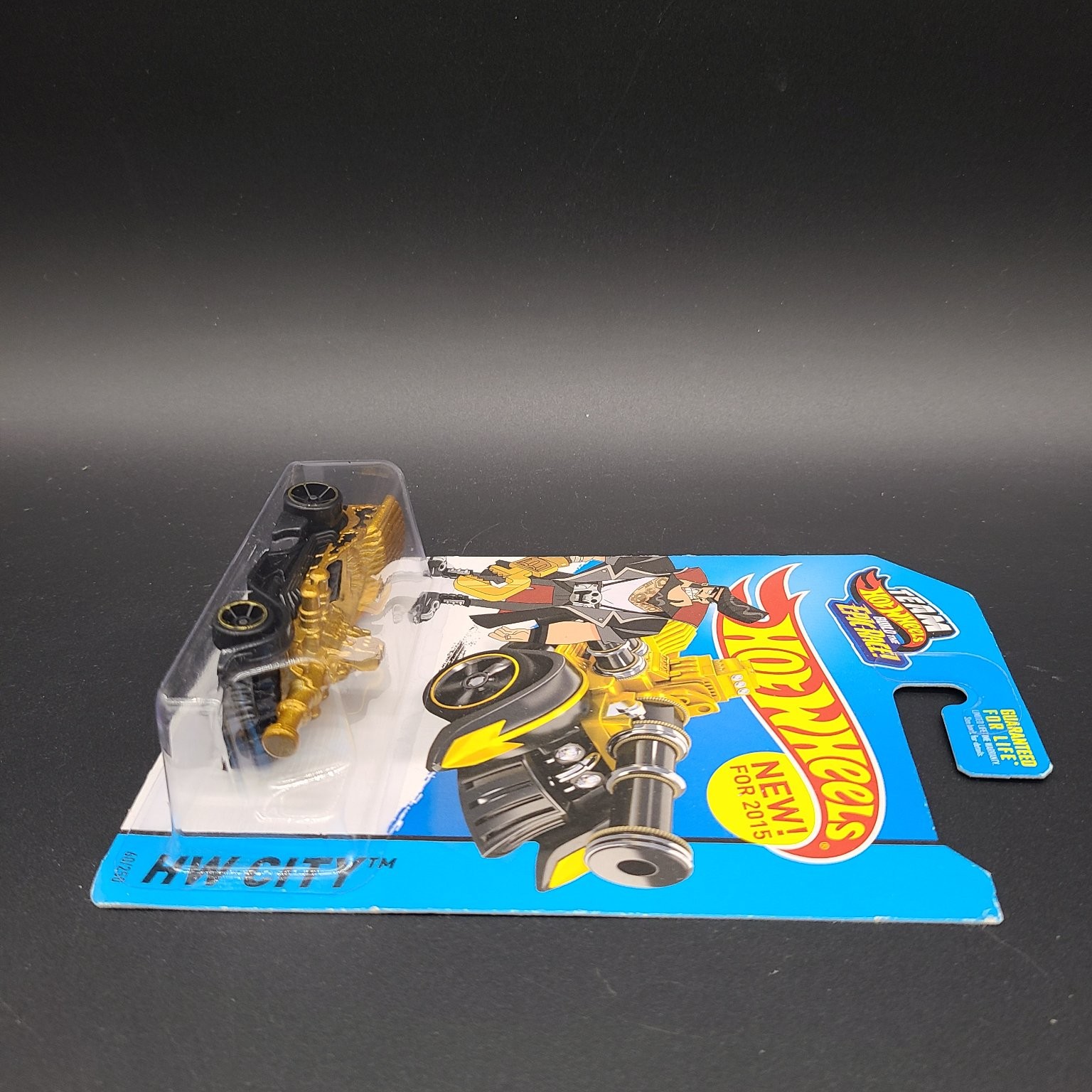 Hot Wheels Grease Rod 2015 HW City 1:64 Gold Black Steampunk Cannon Diecast Car