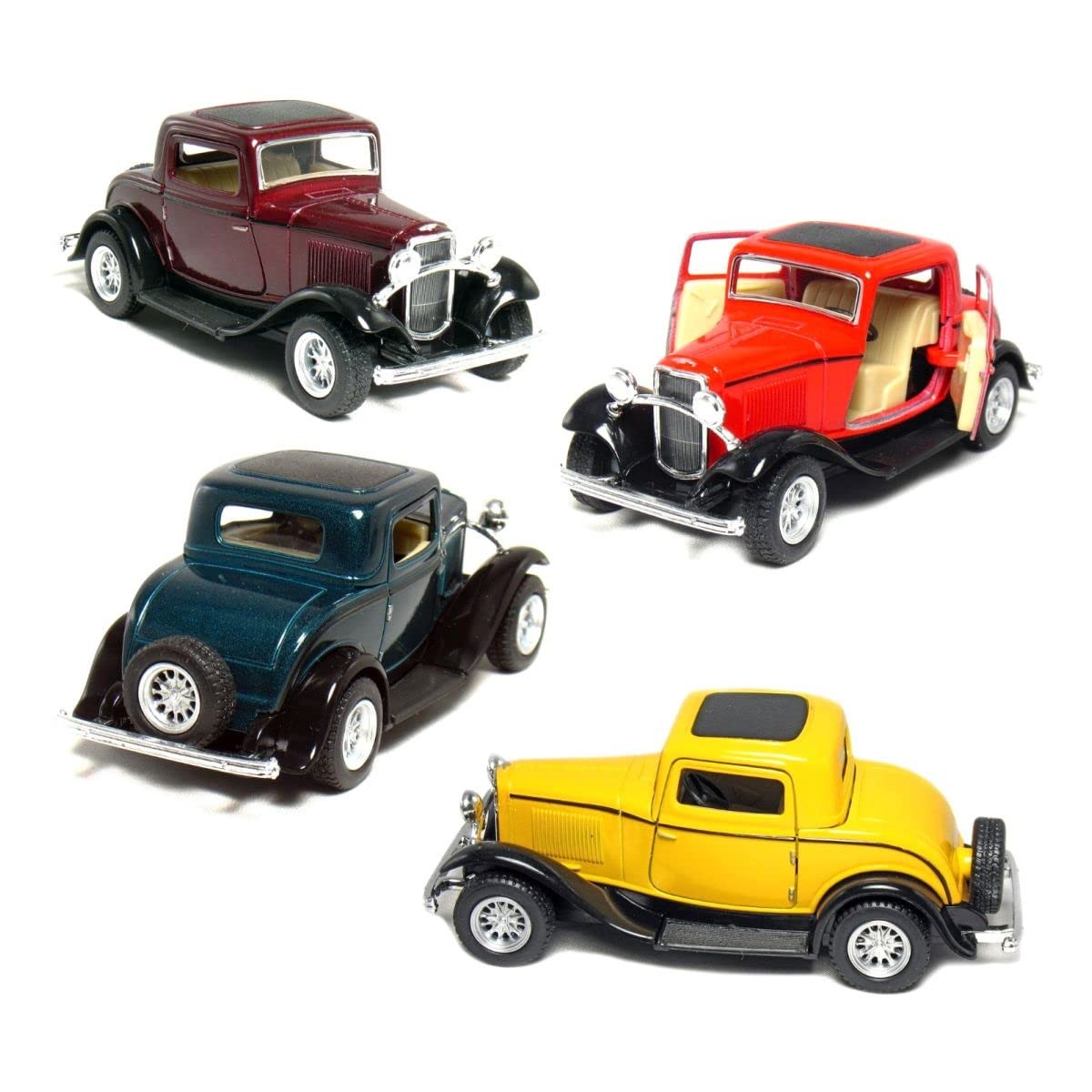 KiNSMART 1932 Ford 3-Window Coupe 1:34 Scale 5″ Die Cast Metal Model Toy Clas…