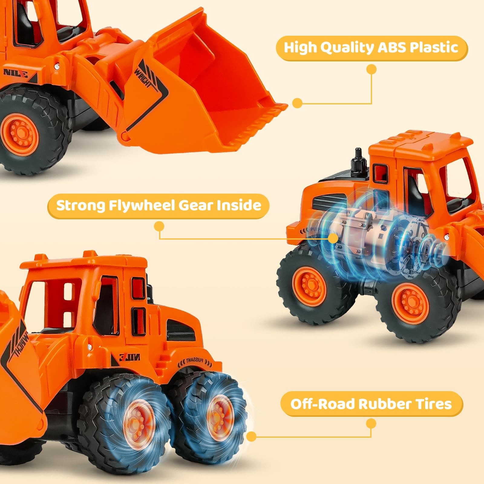 Construction Toys for 3 Years Old Boys Girls Kids, Friction Powered Construct…