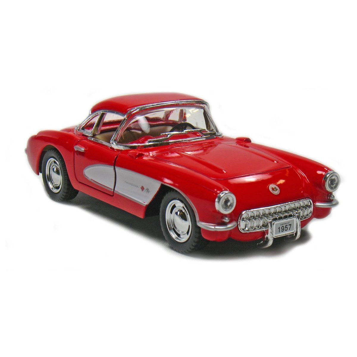New Kinsmart 1957 Chevrolet Corvette Chevy Diecast Model Toy Car 1:34 Red