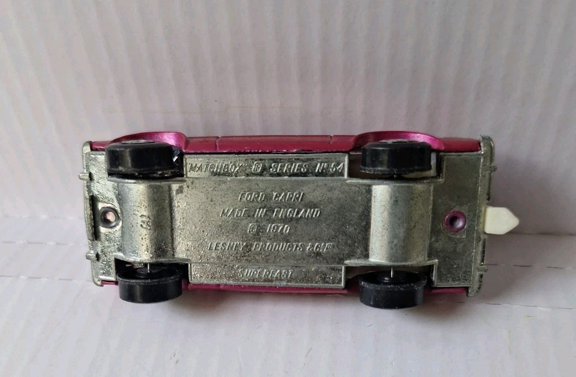 Matchbox Lesney Superfast MB54 Pink Magenta Ford Capri – 1970’s 1/64 Diecast
