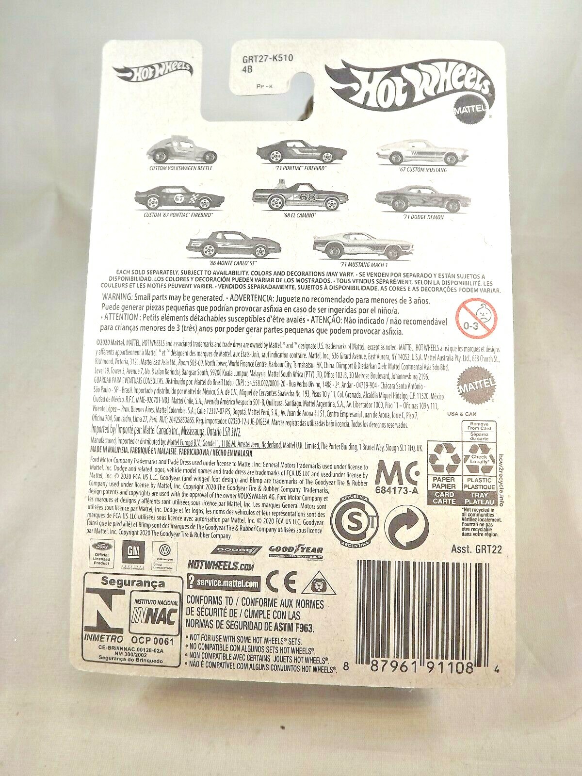 2021 Hot Wheels Target Retro Flying Customs ’68 EL CAMINO Black w/Gold 5 Spokes