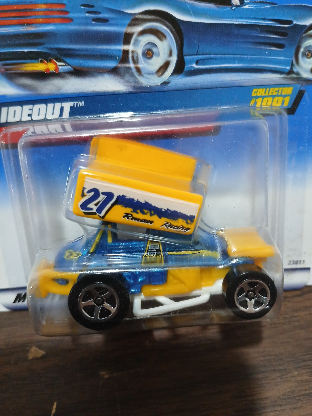 SLIDEOUT HOT WHEELS Blue And Yellow Collector Number 1001 Vintage