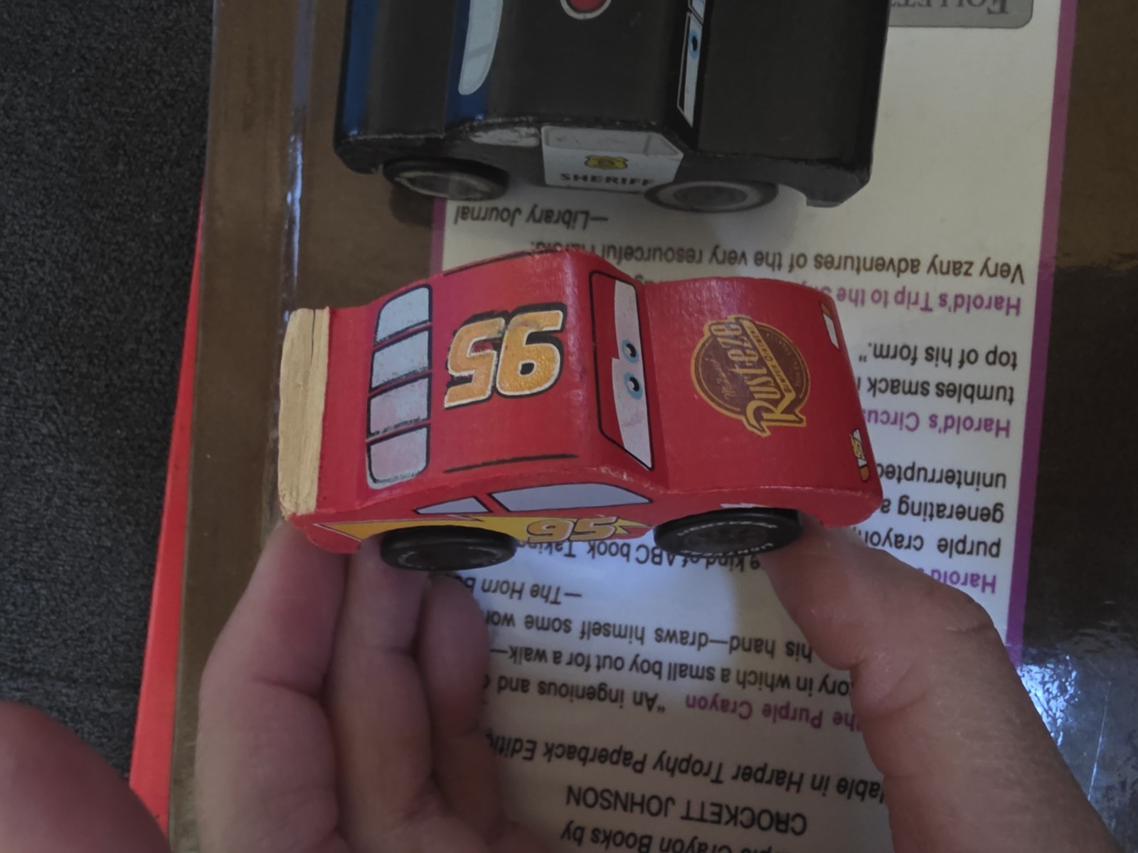 Disney Pixar Cars Kid Kraft Lightning McQueen and sheriff Wooden