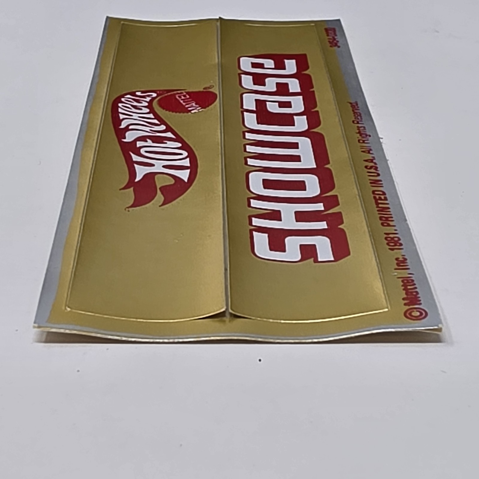 Vintage 1981 Mattel Hot Wheels Showcase Black Plastic Wall Mount + Gold Decals