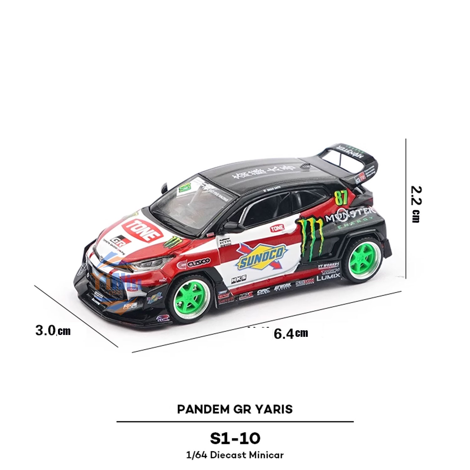 1/64 Yaris Monster Energy Diecast Car Model – Miniature Alloy Collectible