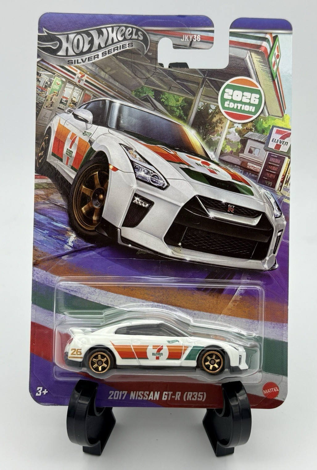 Hot Wheels Silver Series 2017 Nissan GT-R (R35) 1:64 W/Case 7-Eleven exclusive