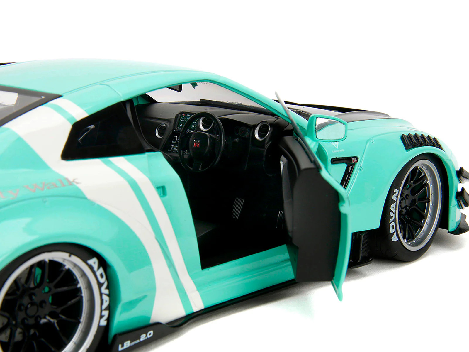 Nissan GT-R (R35) Liberty Walk Body Kit 2.0 RHD (Right Hand Drive) Light Blue wi