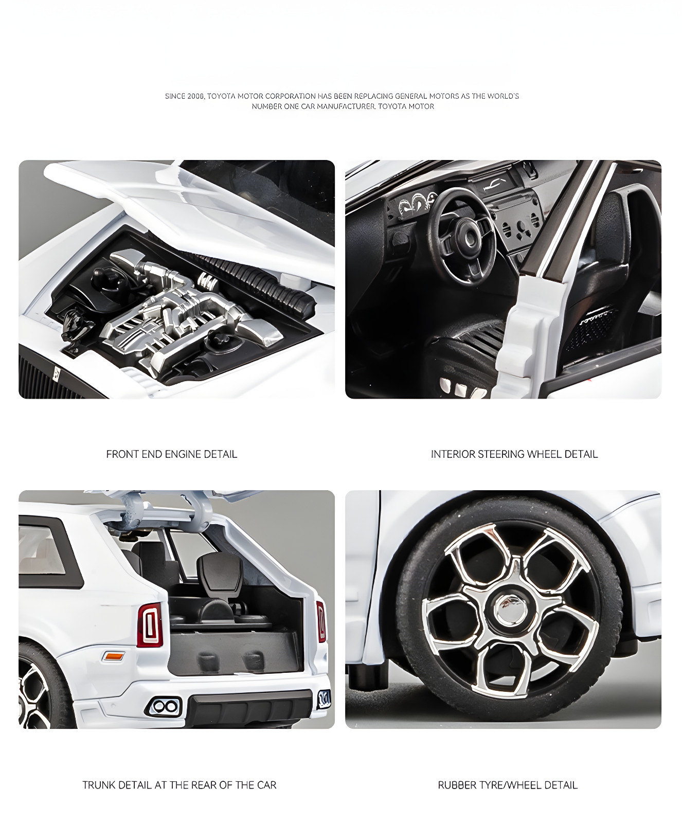 1:32 Rolls Royce Cullinan SUV Alloy Diecast Car Model w/ Sound & Light