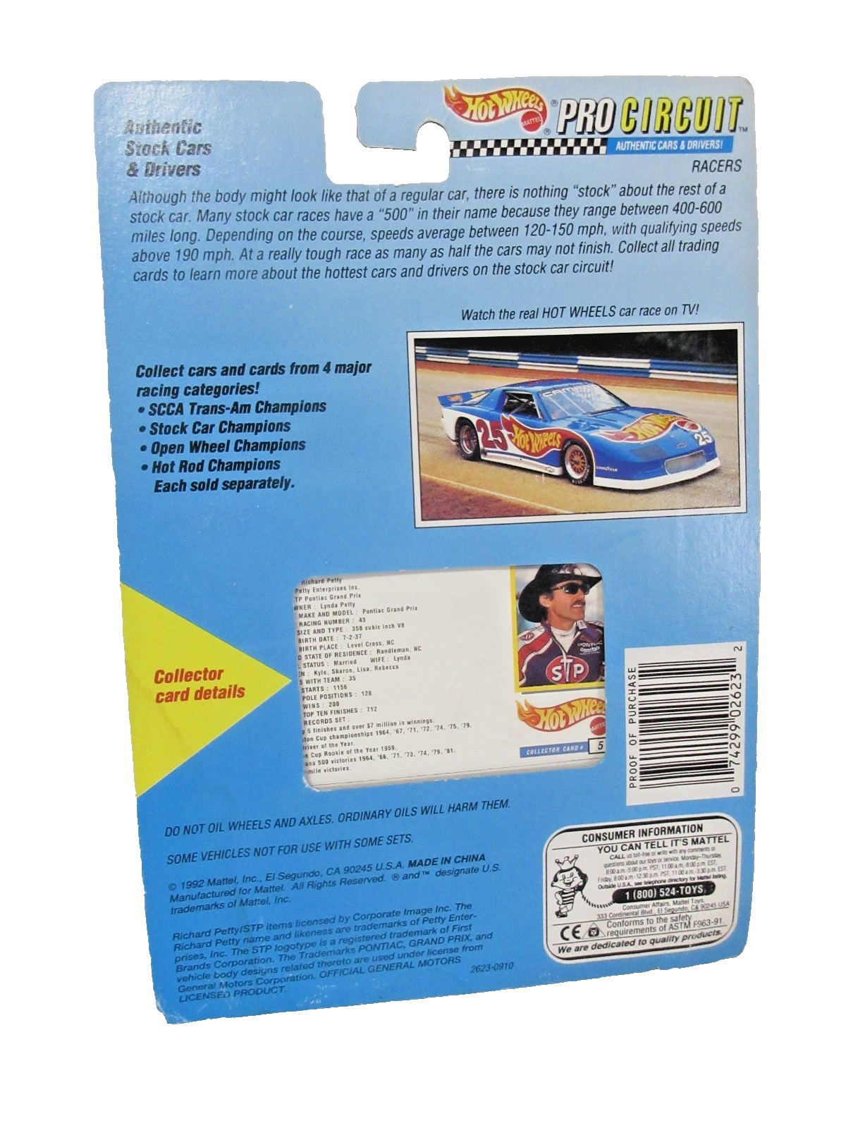 1992 HOT WHEELS RICHARD PETTY PRO CIRCUIT Pontiac Grand Prix STP NASCAR