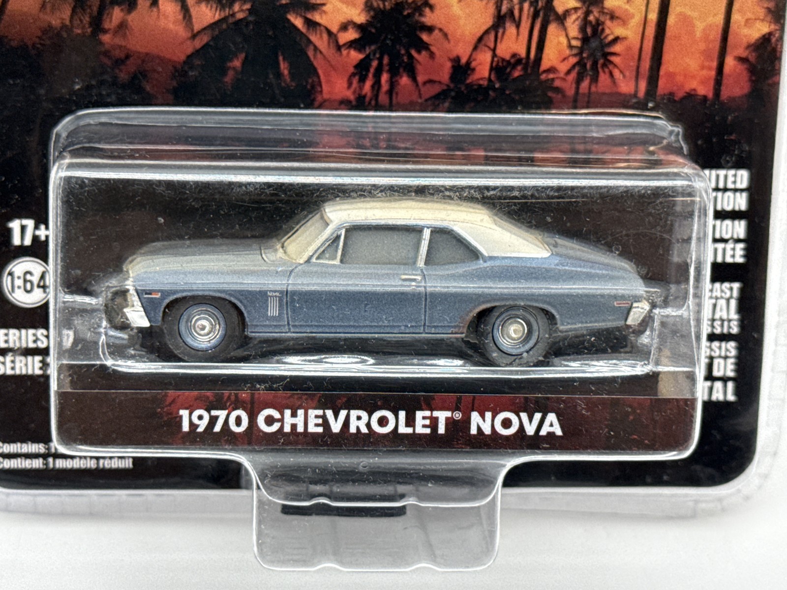 GreenLight Collectibles Chevrolet Nova 1:64 Blue Diecast Replica Limited