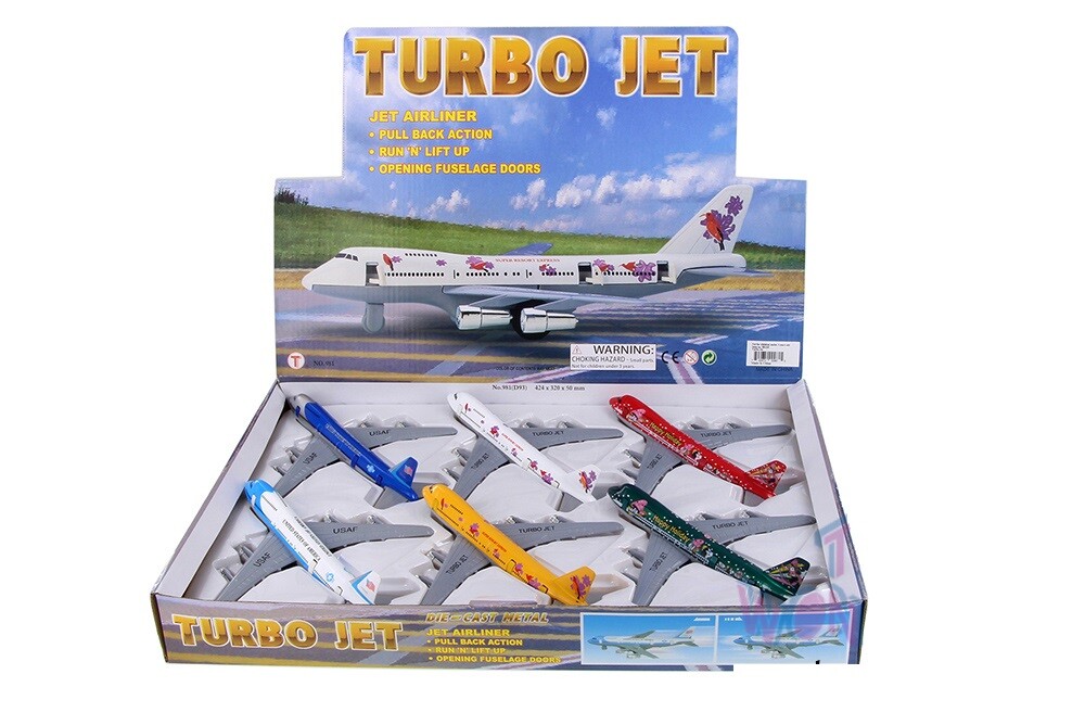 Turbo Jet 747 Airplane, Happy Holiday, USA, Super Resort, Diecast Metal, 7.25”