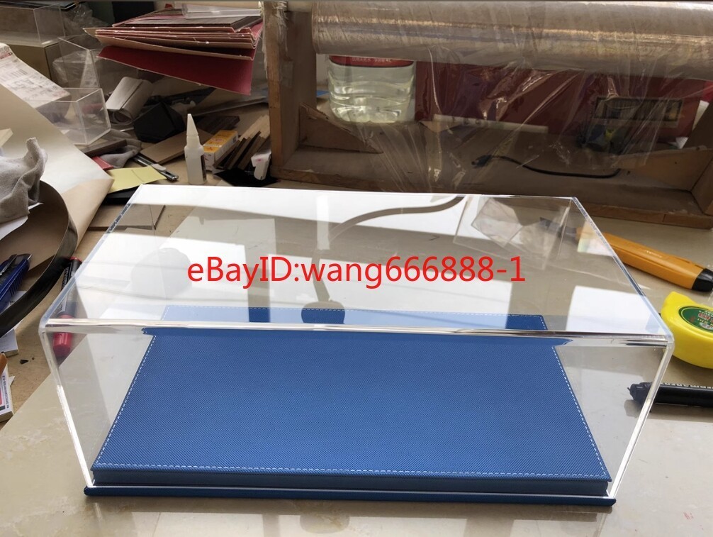 Acrylic Display Case Show Case Pu Leather Base Model For 1/18 Car Model Collect