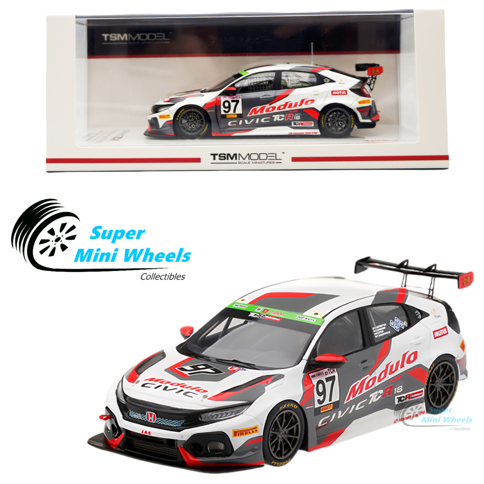 TSM-Model 1:43 Honda Civic Type R TCR #97 2018 Suzuka Winner TSM430444