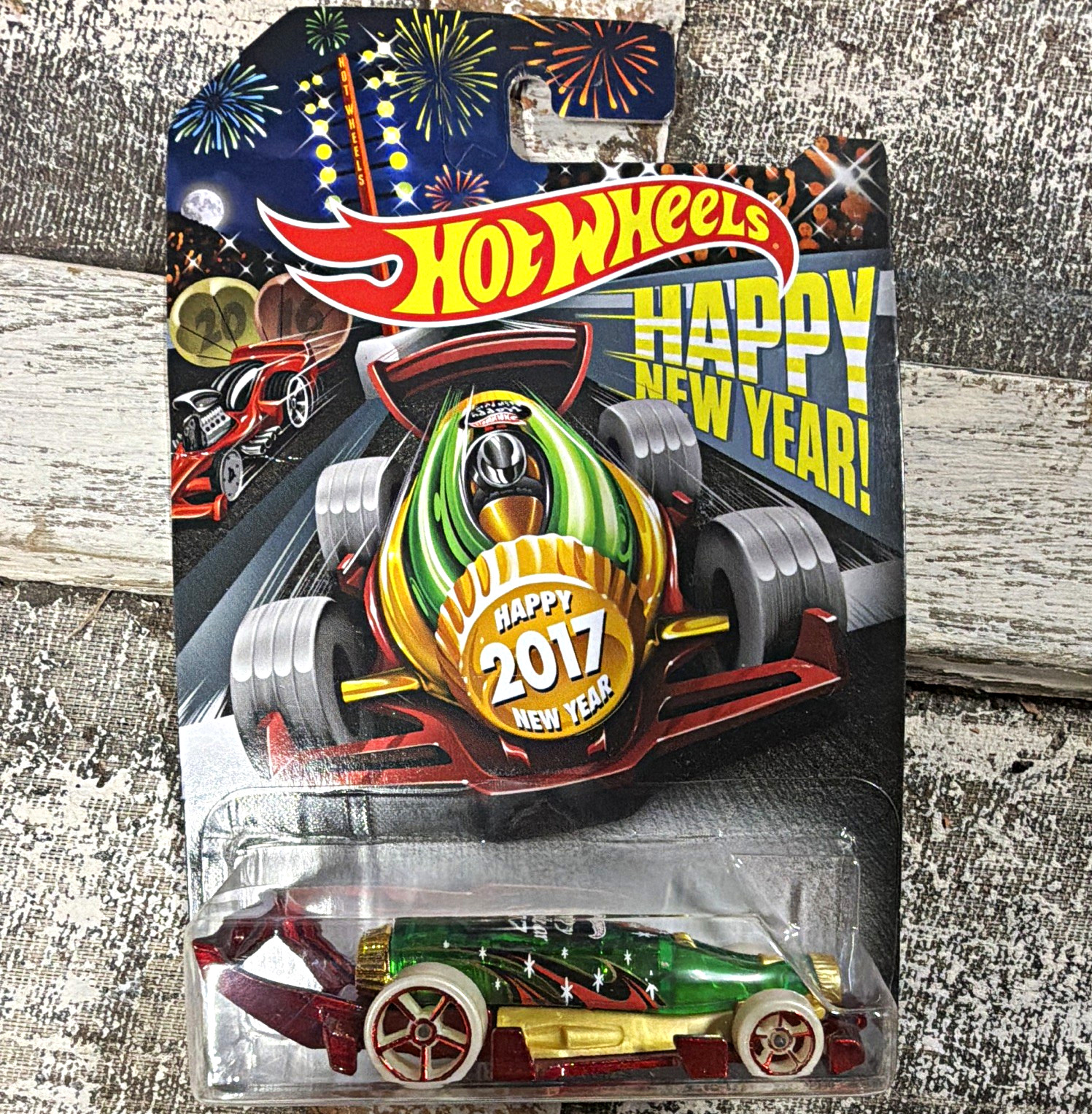Hot Wheels Happy New Year Carbonator Diecast Car 1:64 Green/Red/Gold 2017