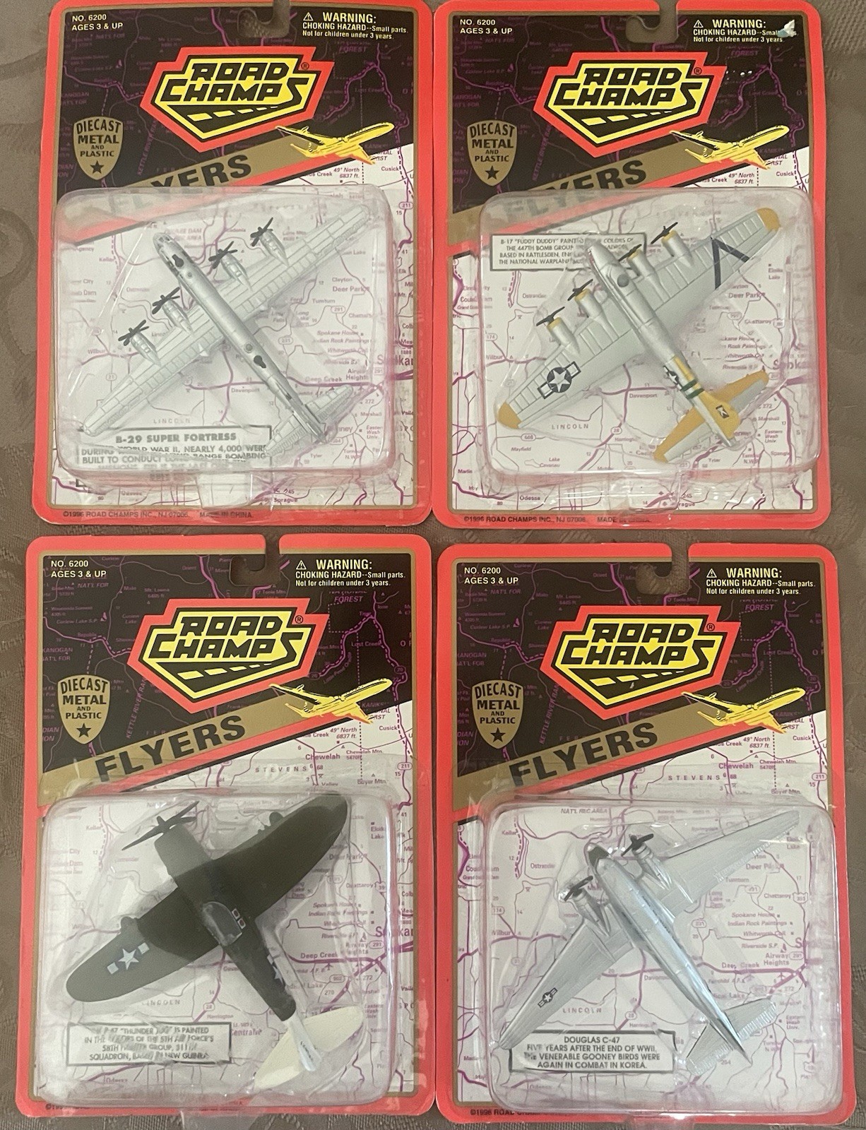 Road Champs Flyers Die-Cast Metal And Plastic Lot Of 4
