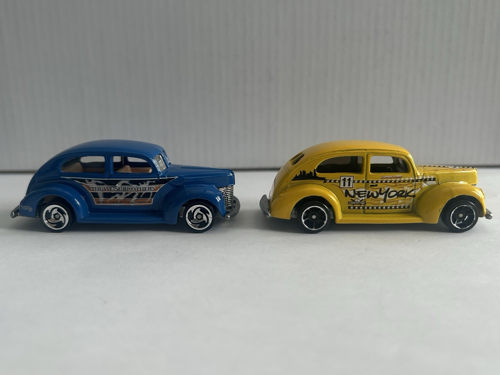 Lot of 2 Hot Wheels – Fat Fendered ’40 – Blue and Yellow New York