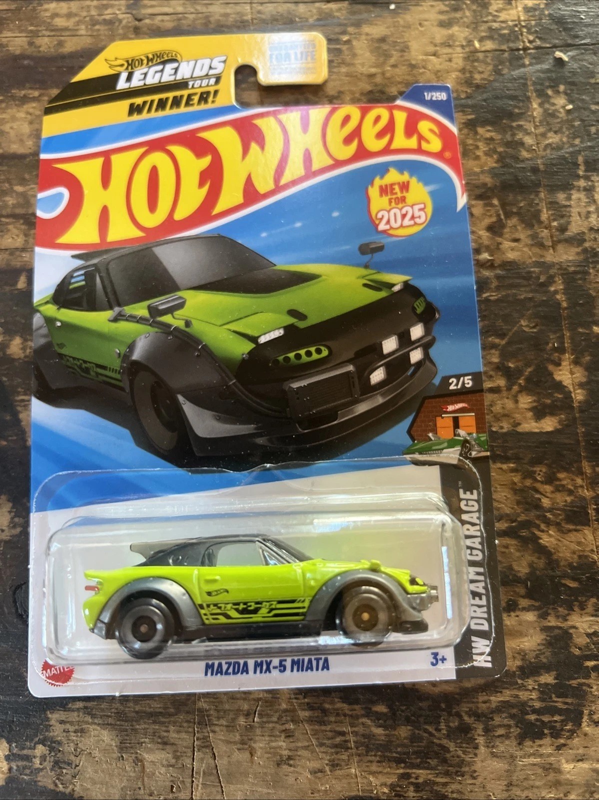Hot Wheels #1 HW Dream Garage 2/5 MAZDA MX-5 MIATA Green w/Black 4 Spokes 2025