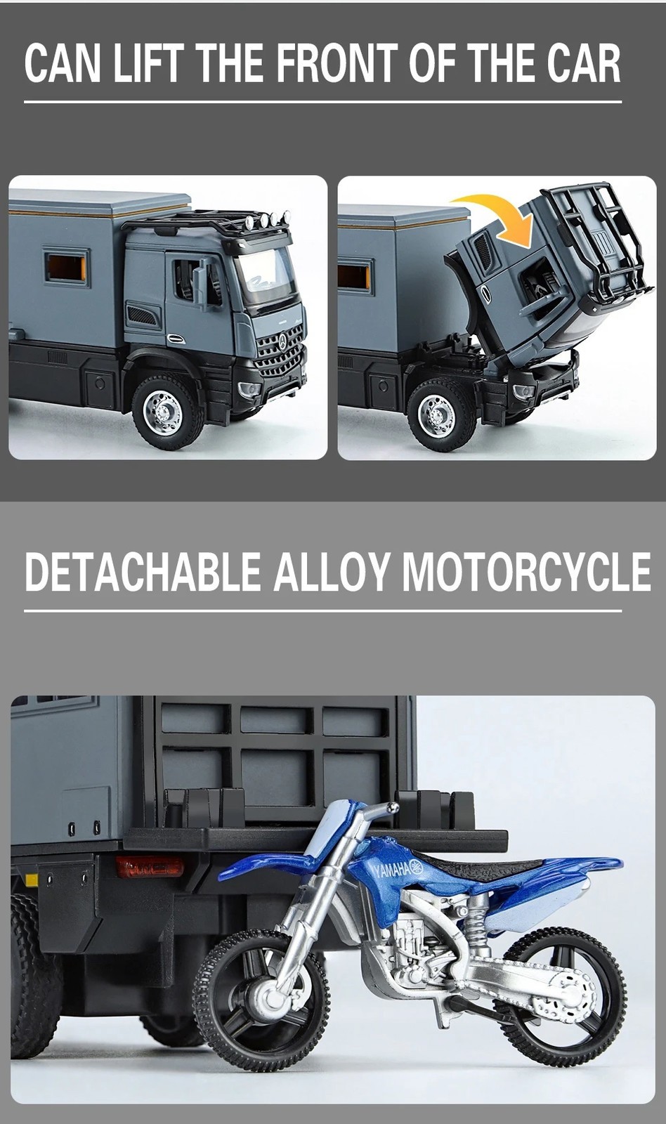 1:24 Benz Camper RV Motorhome Toy Model Car Diecast Pull Back Toy Sound Light