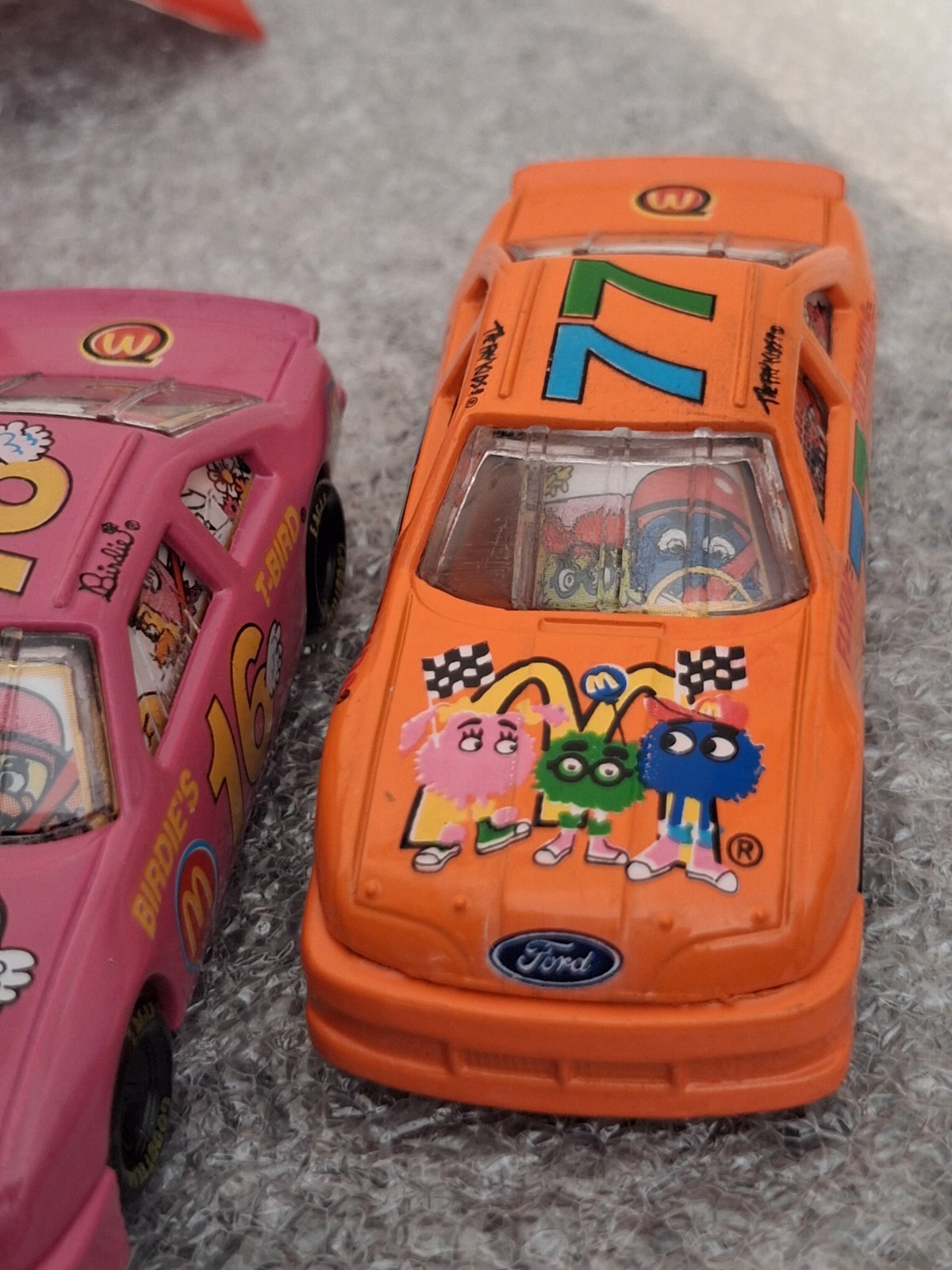 Lot of 1994 McDonaldland Transporter & 7 Car Racing Team set 1-64