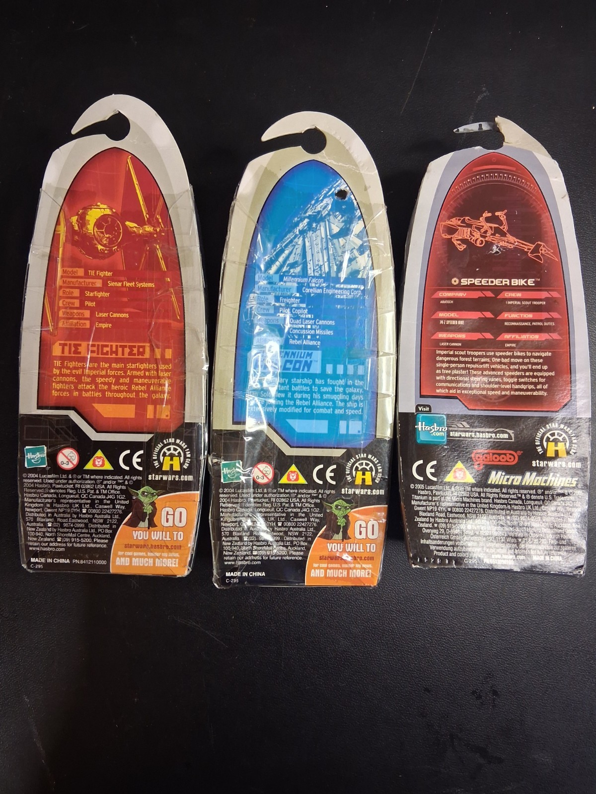 2004 Galoob Micro Machines Starwars Titanium Series Lot Of 3