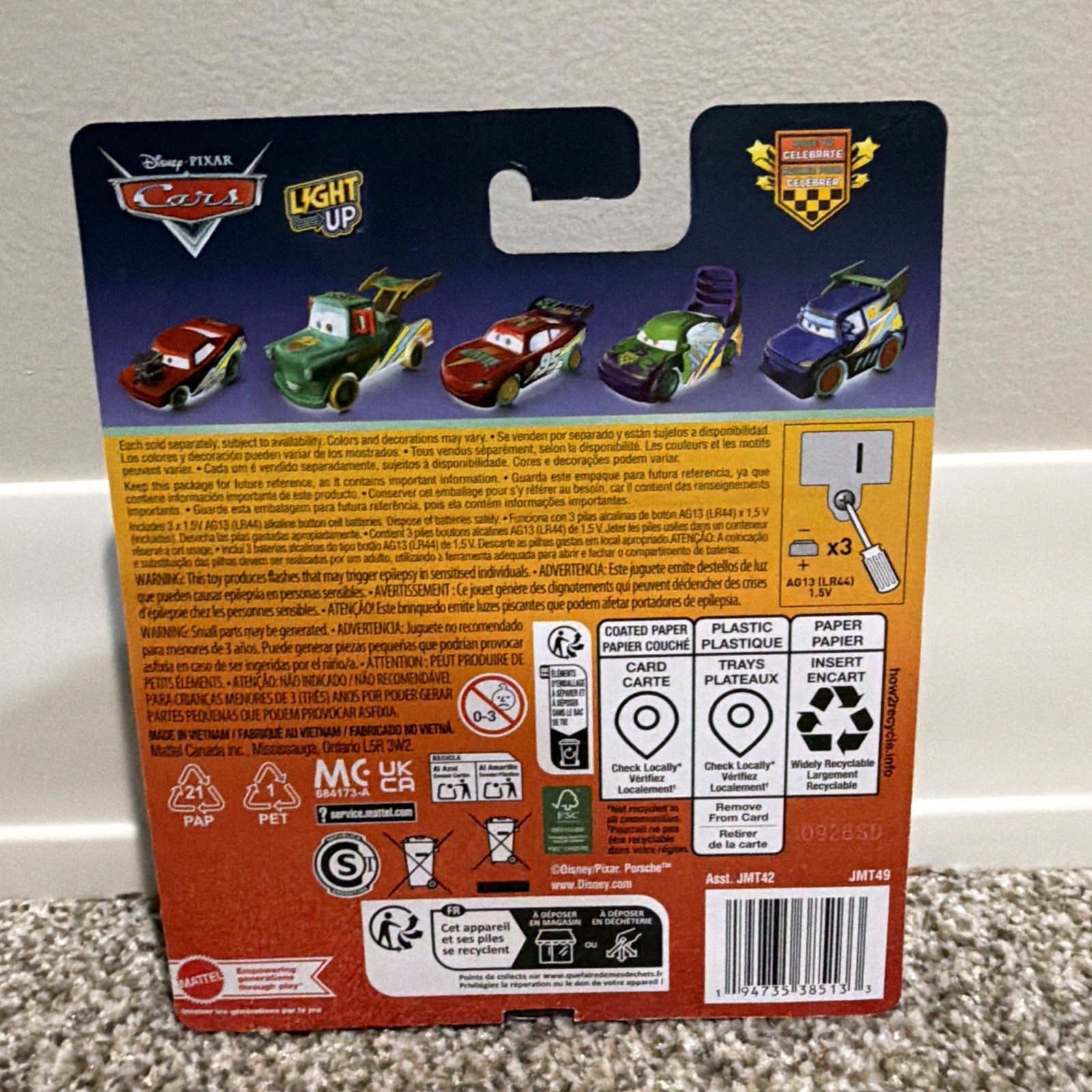 2026 Disney Pixar Cars Light-Up Complete Set of 6 McQueen, Mater, Sally And More