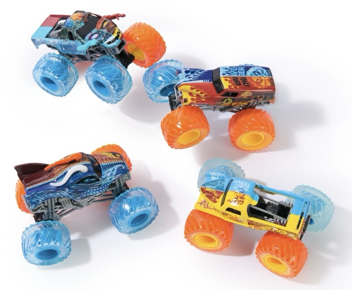 Monster Jam 1:64 Fire And Ice Split Duo – Grave Digger vs Whiplash – Spin Master