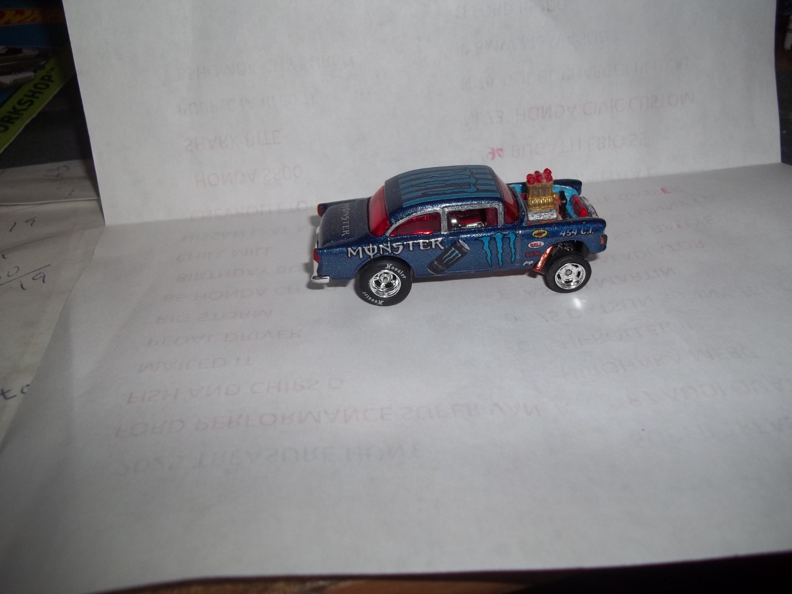 Hot Wheels 2022 ’55 CHEVY GASSER Super KUSTOM Treasure MONSTER ENERGY