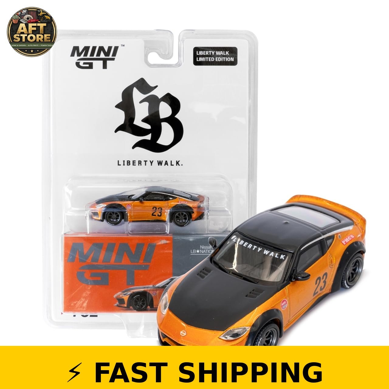 Liberty Walk LBWK Z RZ34 Diecast Model Car 1/64 Scale Orange