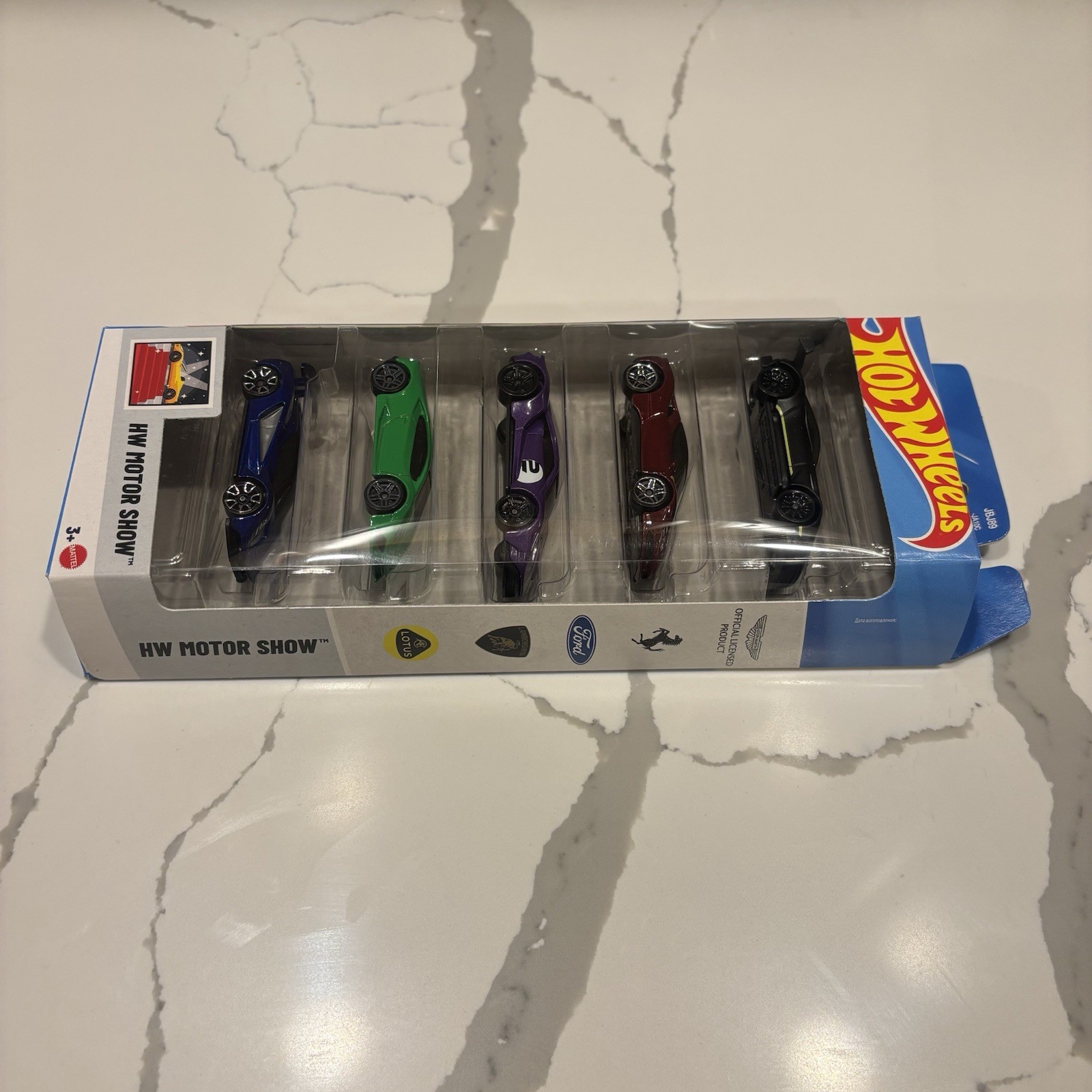 Hot Wheels 2025 HW Motor Show 5 Pack Aston Martin Ferrari Ford Lamborghini Lotus