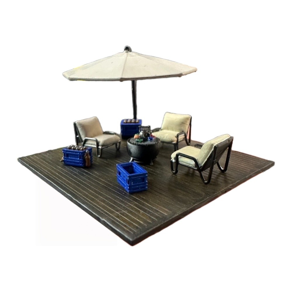Diorama 1/64 Repair Workshop Model Accessories Garage Leisure Terrace Model