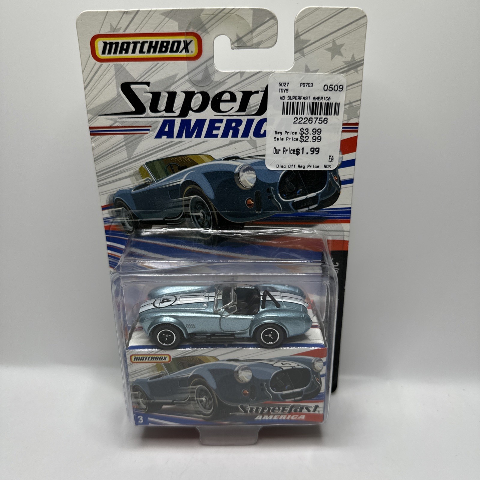 Matchbox 2006 SUPERFAST AMERICA #3 Blue 1965 Shelby Cobra 427 S/C FAST SHIPPING