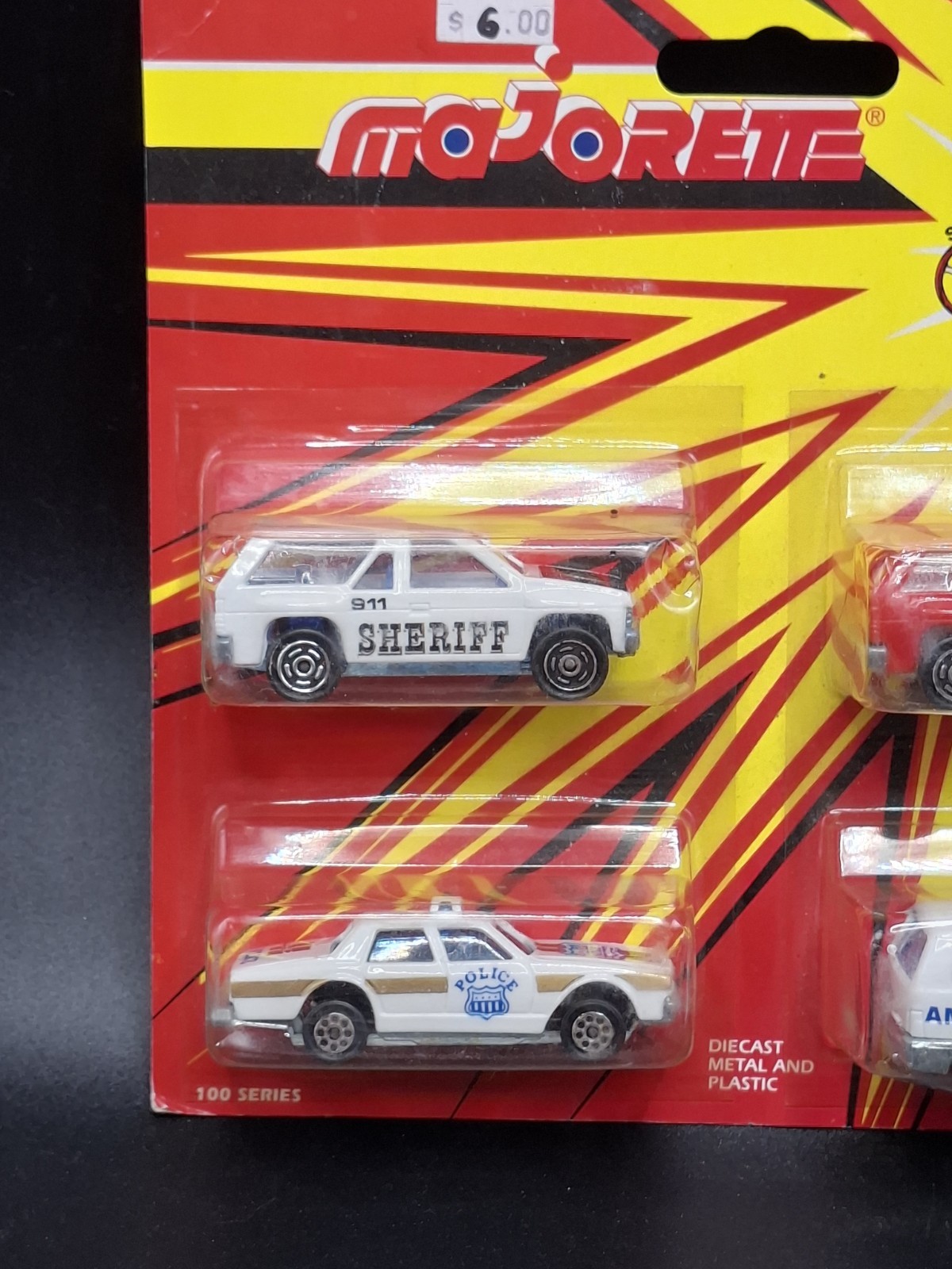 Majorette Novacar Series 100 1990 Sheriff Police Fire Ambulance Vintage 4-Car