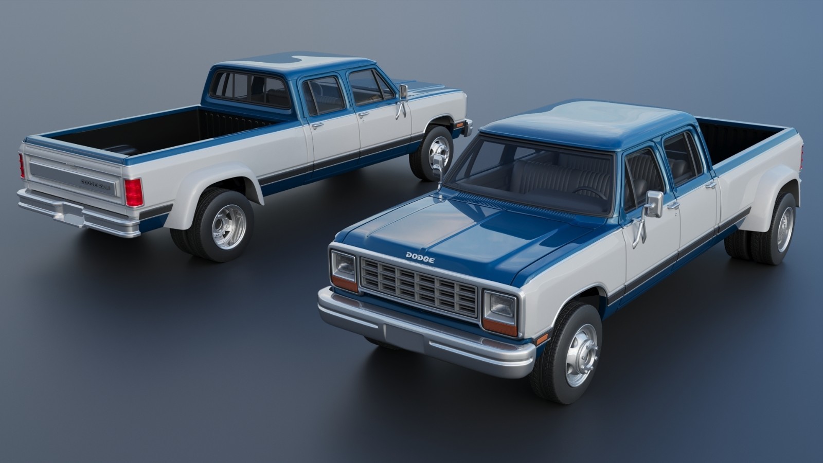 3d printed Dodge Ram W350 Crew Cab Dually 1983 model car collectible replica