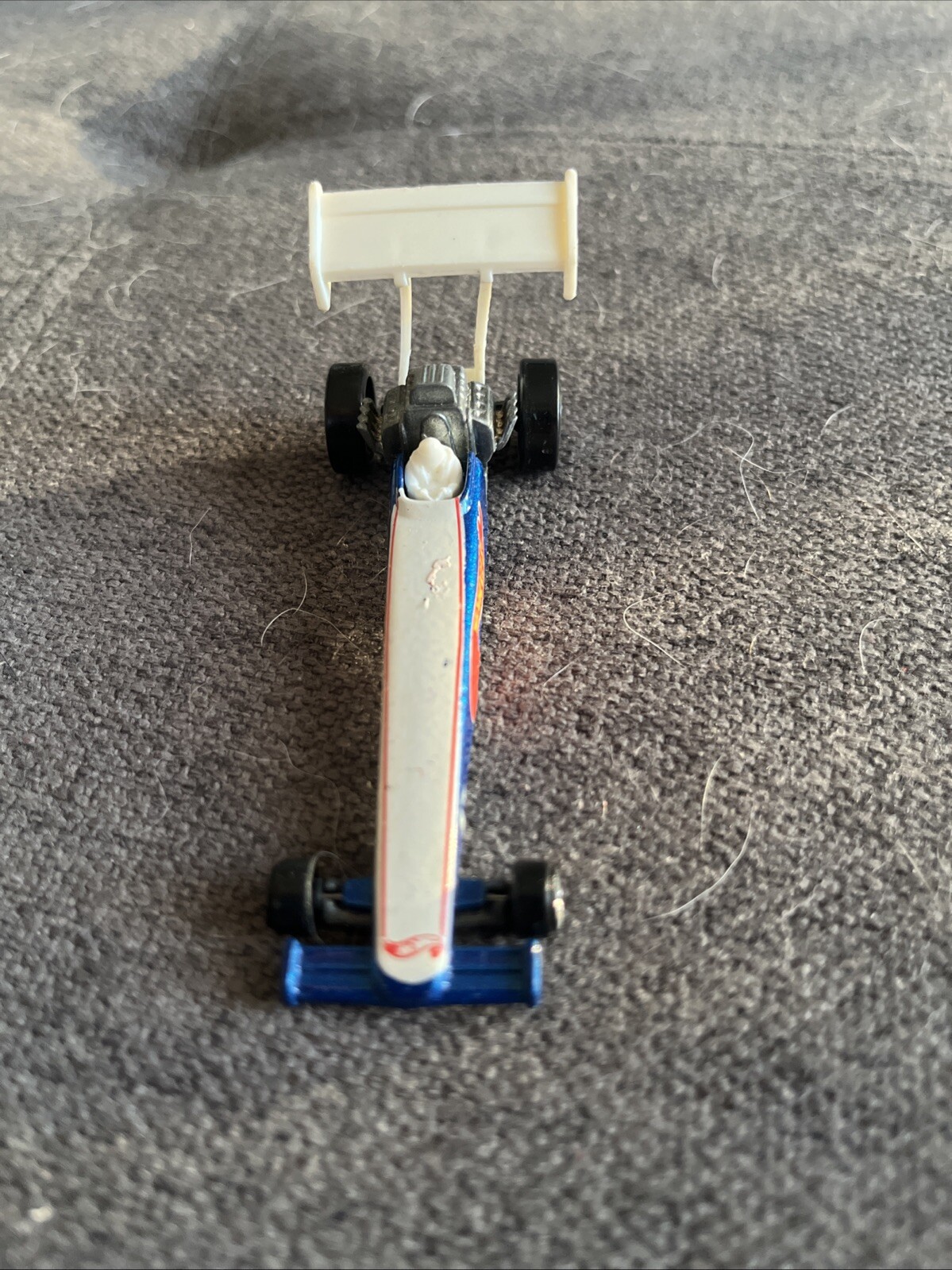 Hot Wheels Blue Race Team Dragster 1T/F w/5 Spoke Wheels Blue 1992 Malaysia