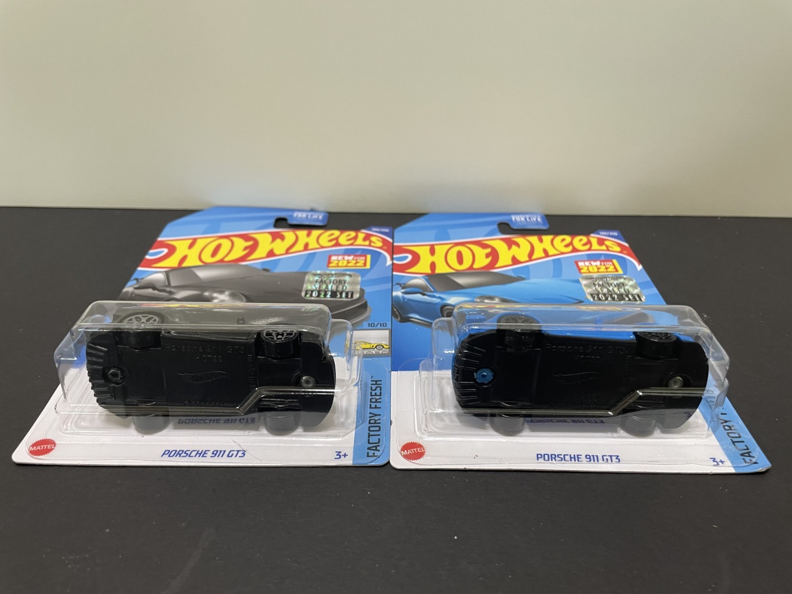 LOT HOT WHEELS PORSCHE 911 GT3 RLC REDLINE CLUB FACTORY SEALED SET BLACK & BLUE