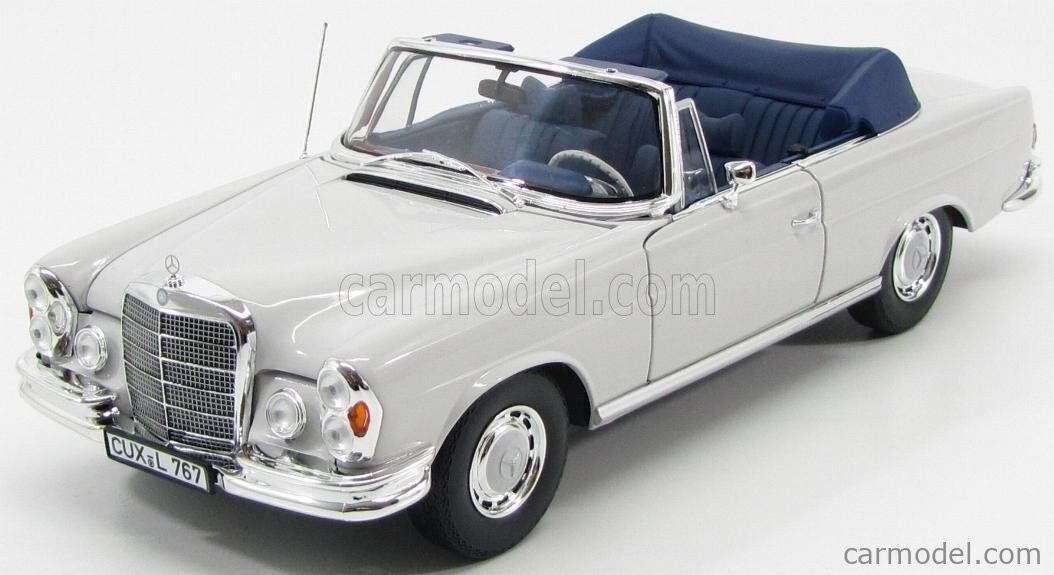 NOREV 1969 MERCEDES 280SE CABRIO Light Grey W/Removable Top 1:18*New! VERY RARE!