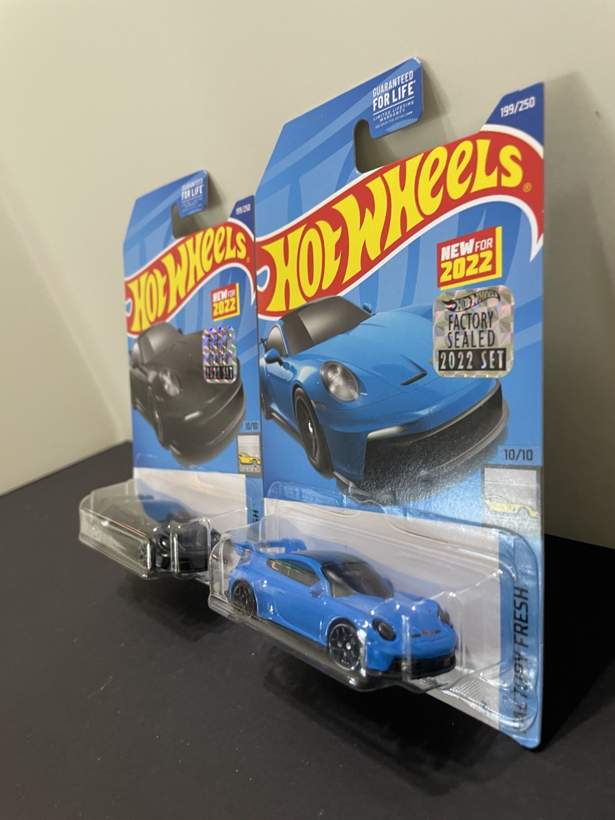 LOT HOT WHEELS PORSCHE 911 GT3 RLC REDLINE CLUB FACTORY SEALED SET BLACK & BLUE