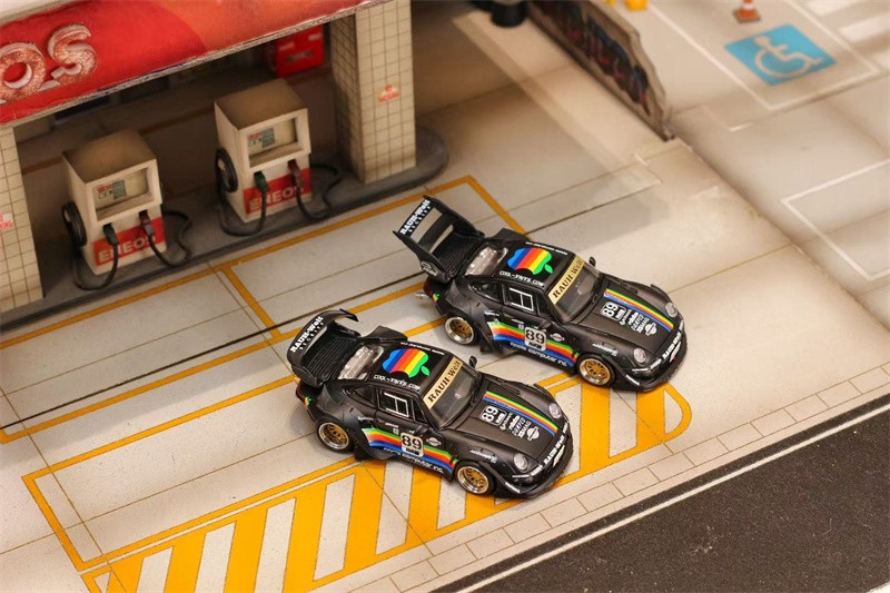 SW 1:64 RWB 993 matte black Diecast Model Car