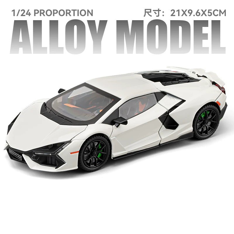 1:24 Lamborghini Revuelto Alloy Diecast-Cool Sound Light Pull-Back Car Toy Gift