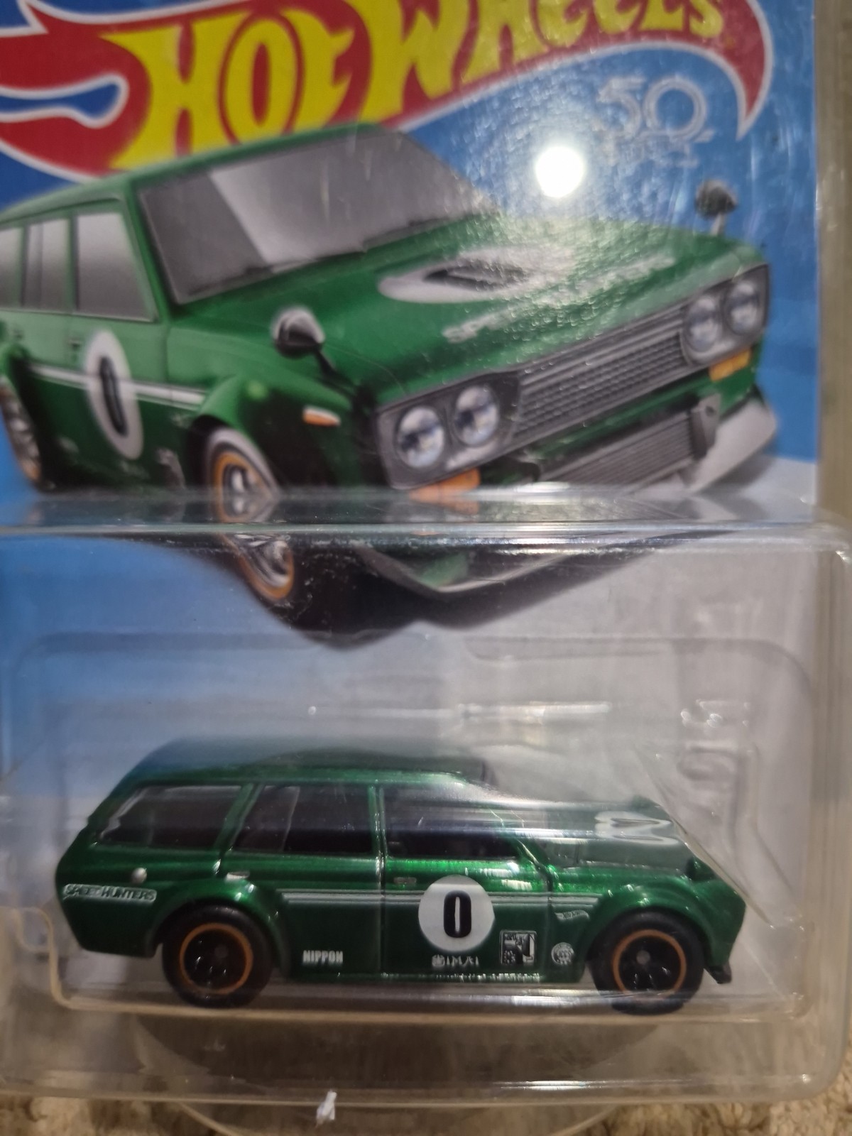 Hot Wheels ’71 DATSUN BLUEBIRD 510 WAGON 2018 LEGENDS TOUR GREEN – CRACK BLISTER