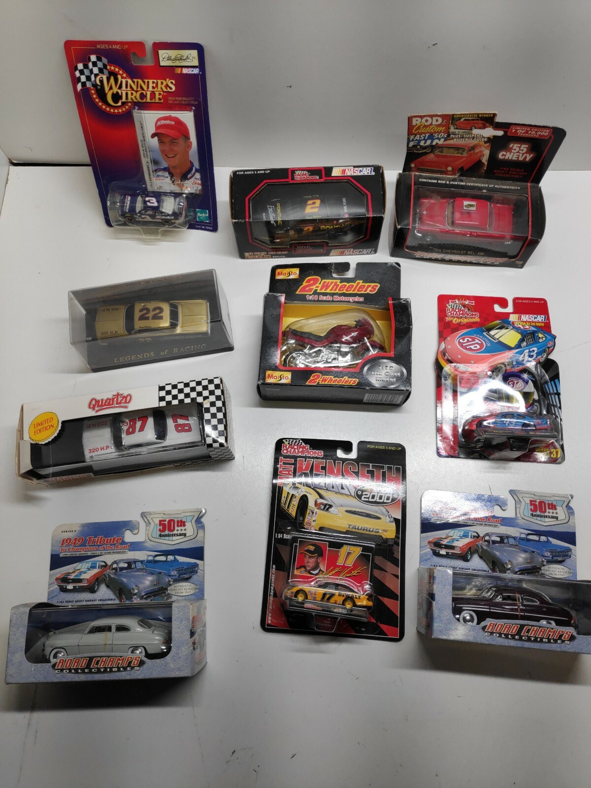 Vintage lot of 9 cars and one bike please see photos