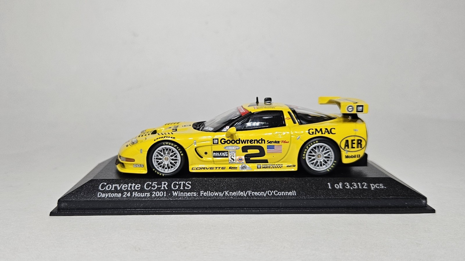 2001 CORVETTE C5-R #2 DAYTONA 24hrs WIN 1:43 ACTION Diecast C5R (1 of 3,312pcs)