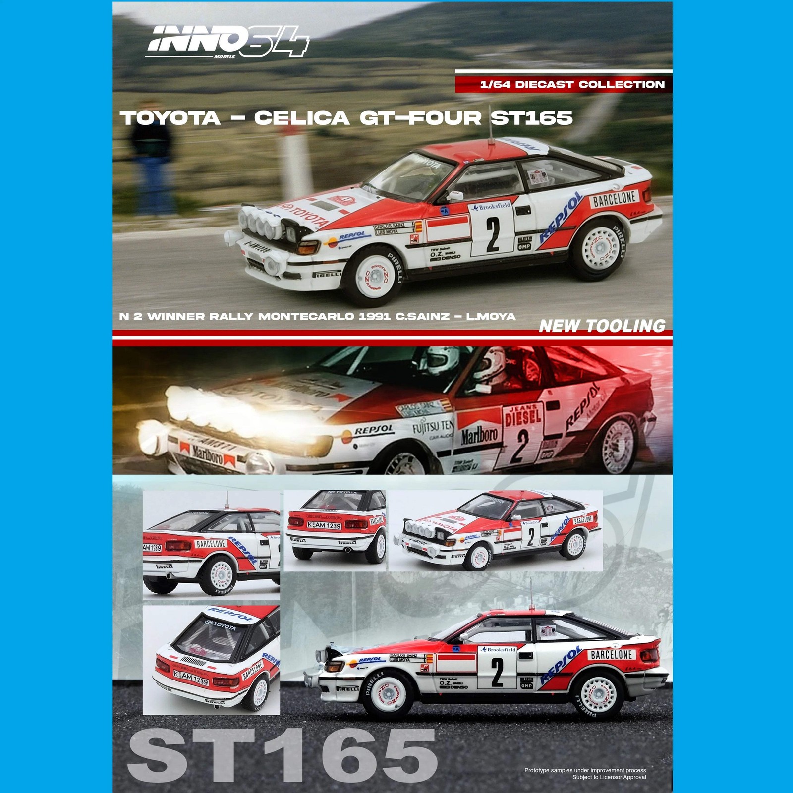 Inno64 1/64 Toyota Celica GT-Four (ST165) Winner Rally Monte Carlo 1991 C. Sainz