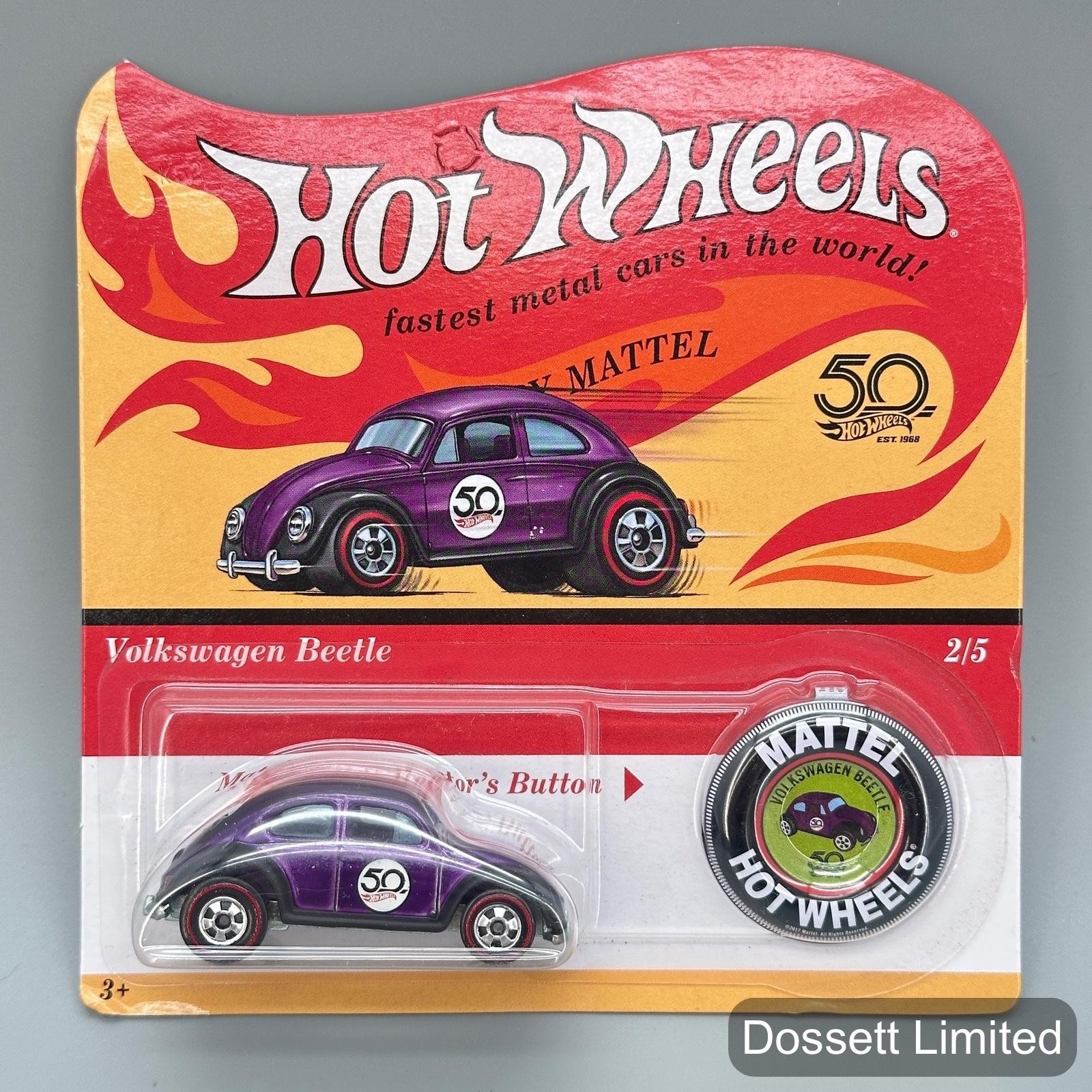 Hot Wheels 50th Anniversary Originals Redline Set of 5 Cars Buttons FTX83 2017