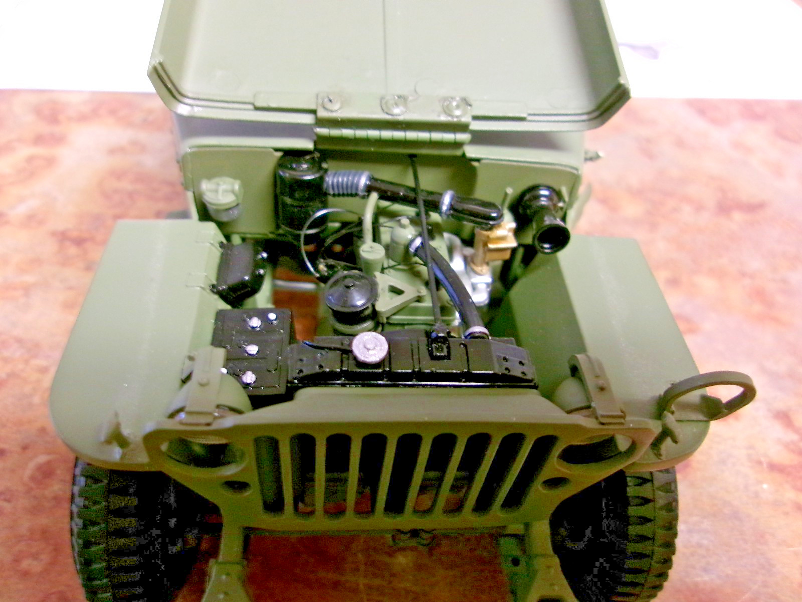 Danbury Mint World War II Jeep Replica 1/16, Gun, Box, Roof, & All Paperwork!