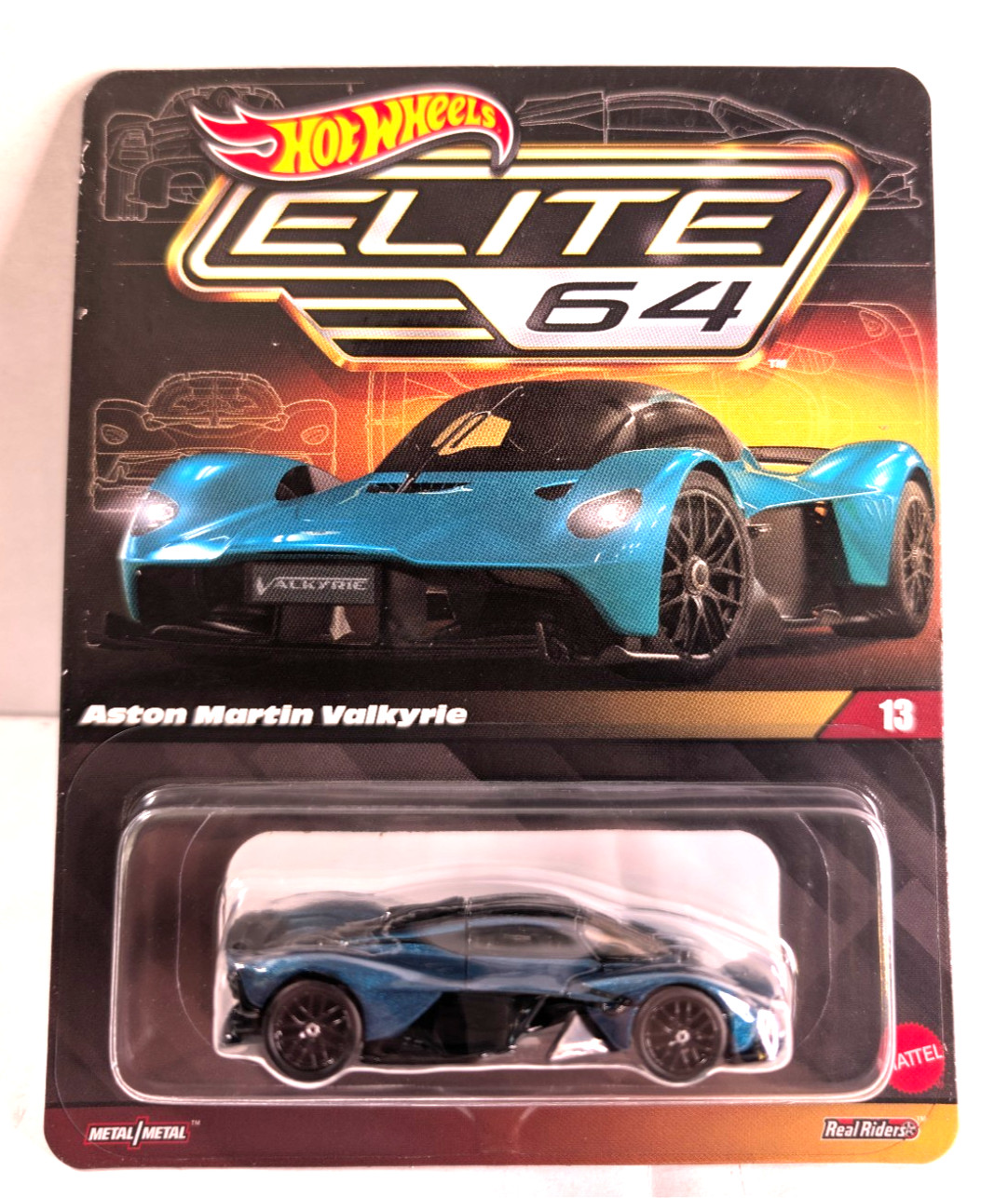 2025 Hot Wheels Elite 64 Aston Martin Valkyrie HWR91 Real Riders #13 Metal NEW!