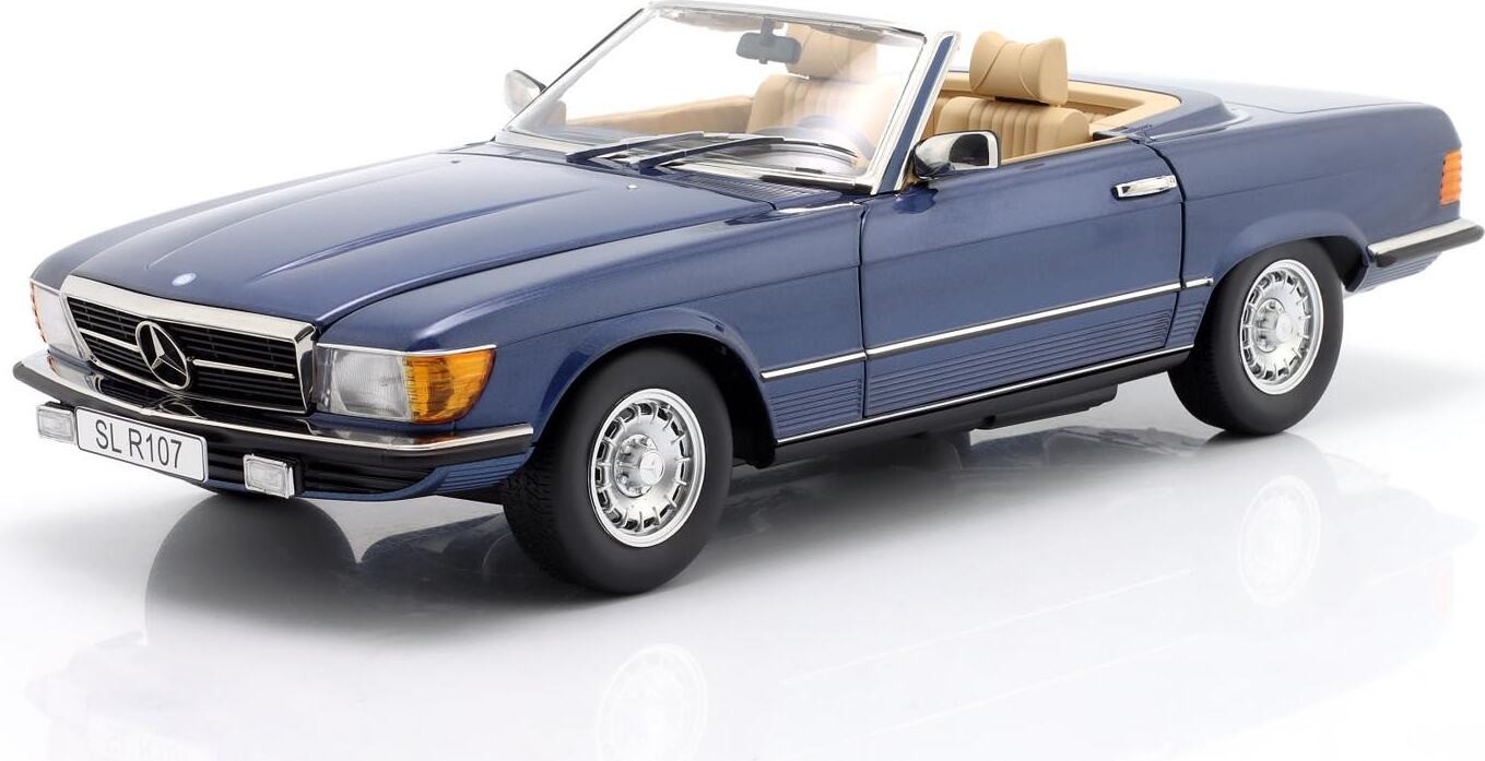 1985 Mercedes 450 SL R107 Blue Metallic in 1:12 scale w/Removable Soft Top