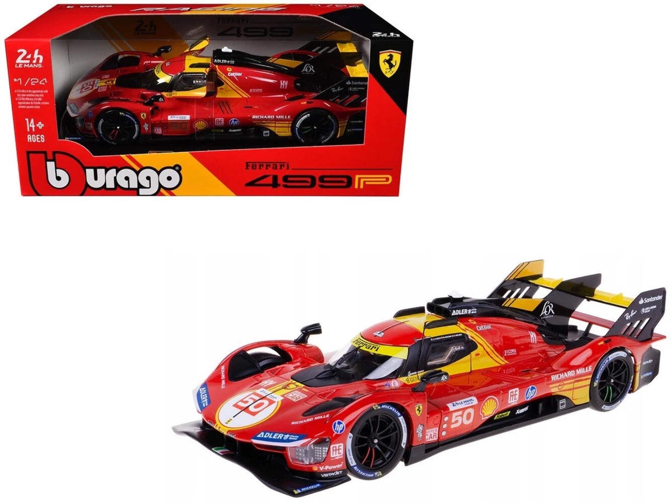 1:24th Ferrari Racing 499P LMH Winner Le Mans 2023 #51 Red