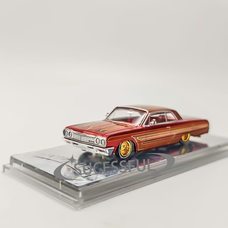 1:64 97M 1964 Chevy Impala SS Red Hydraulic Lowrider Alloy Diecast ReplicaModel